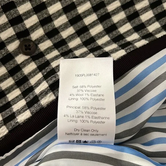 Veronica Beard Caldwell Dickey Blazer Gingham Black White NWT